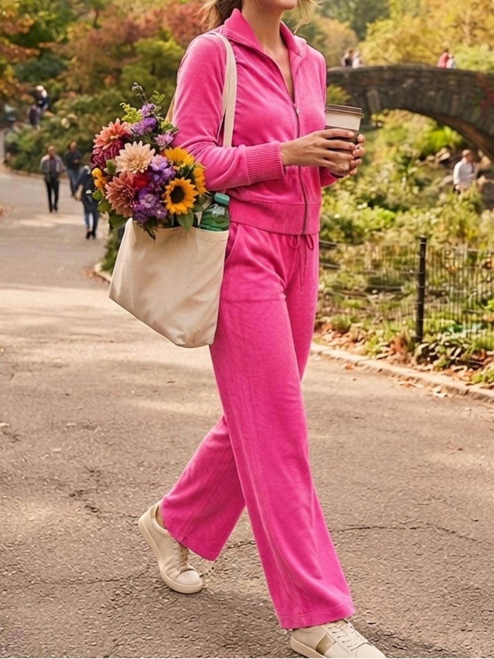 Pink Velour Jones New York Sport Tracksuit Full Zip Jacket Y2K L/XL Barbiecore